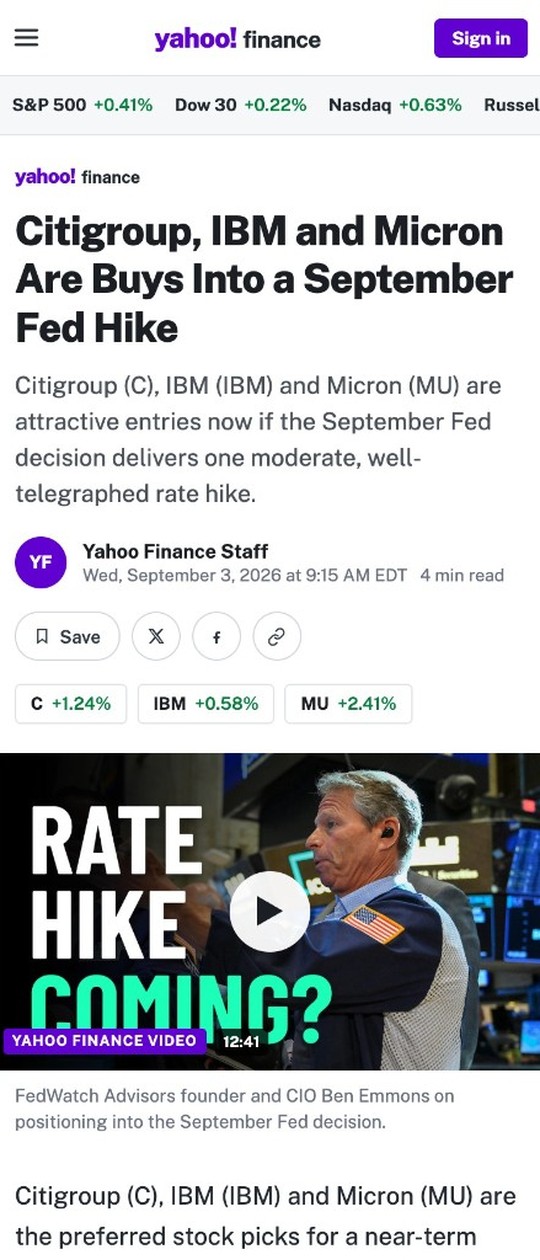 Same story on Yahoo Finance